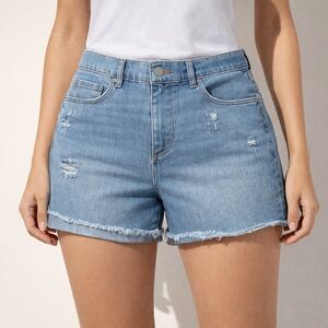 LOFT Denim Blue Frayed Hem Shorts size 10/30